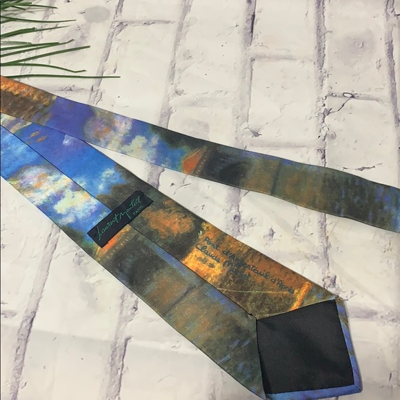 Laurent Monteil Paris Tie Claud Monet Impressionist Pont d'Argenteuil d'Apres - Picture 7 of 8